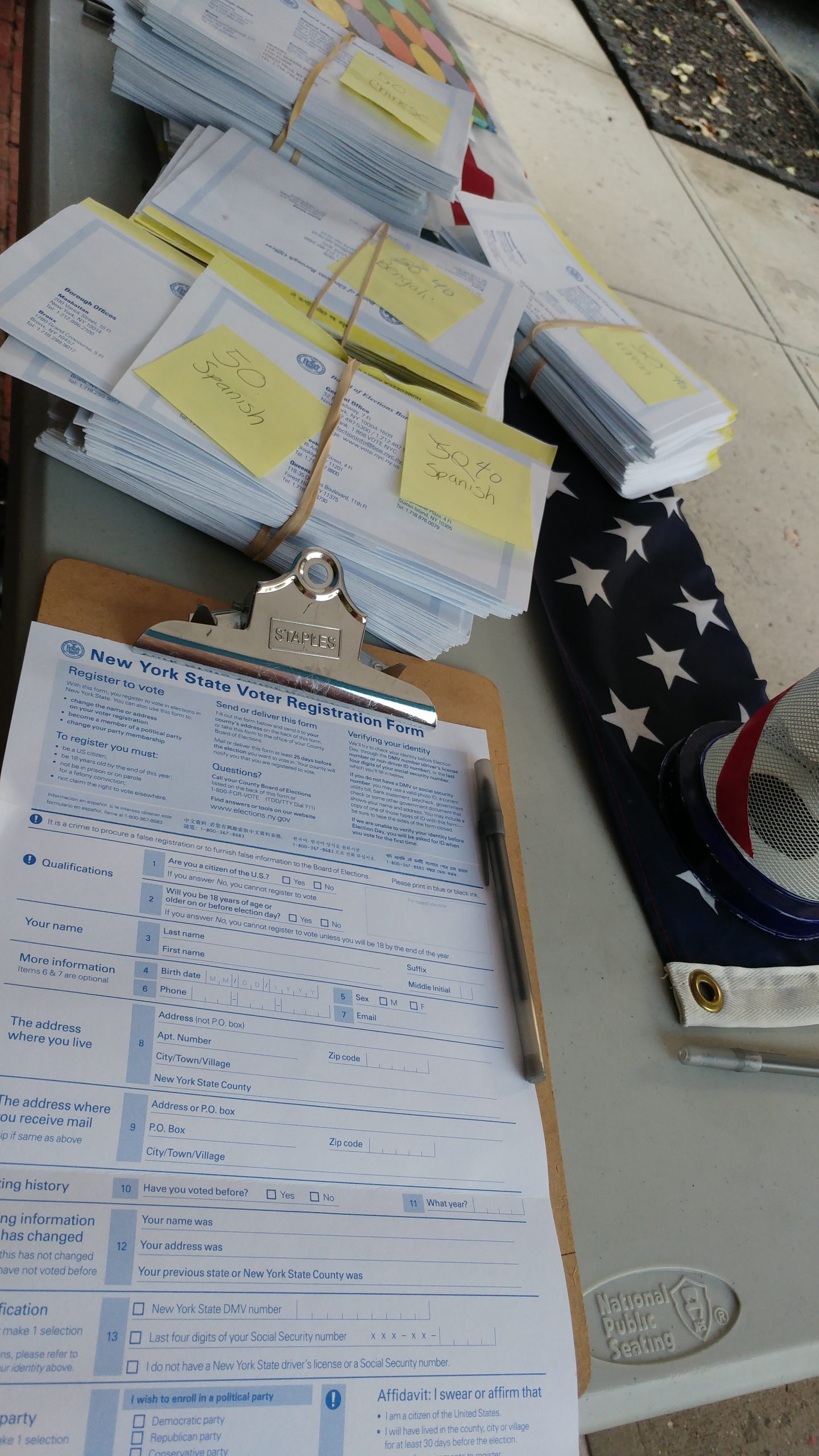 Voter registration forms