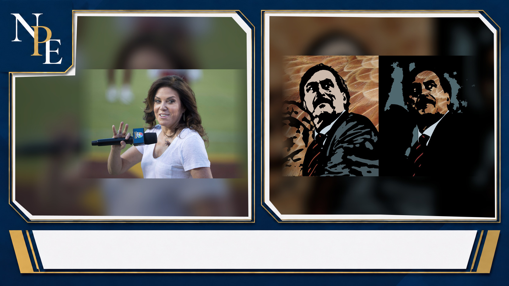 Michele Tafoya and Mike Lindell featured editorial graphic