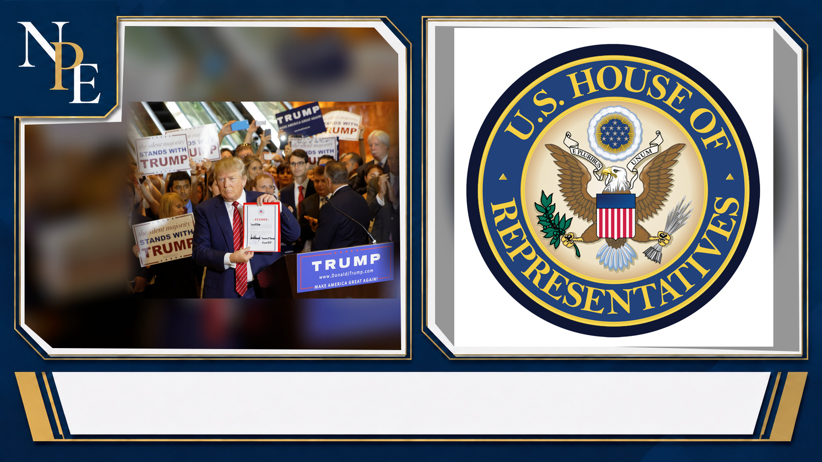 Donald Trump and United States House of Representatives featured editorial graphic