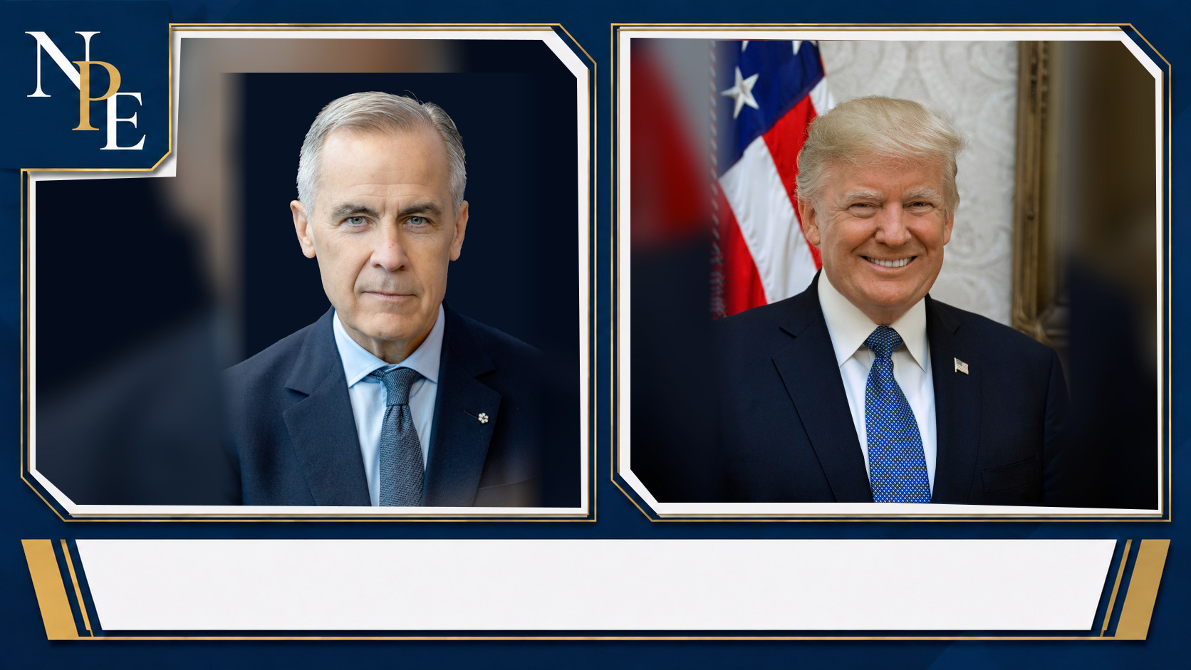 Mark Carney and Donald Trump featured editorial graphic