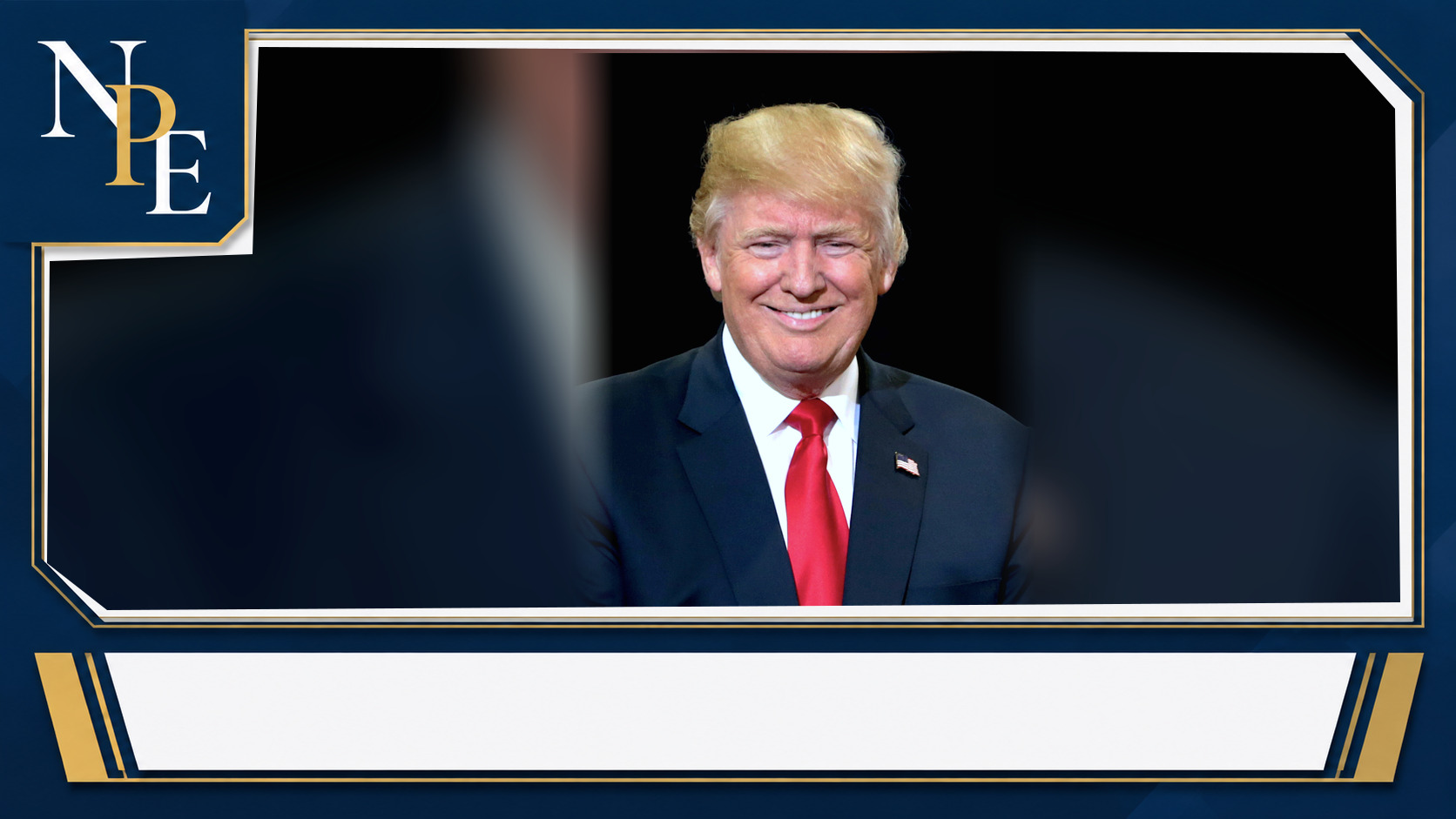Donald Trump speaking at a campaign rally featured editorial graphic