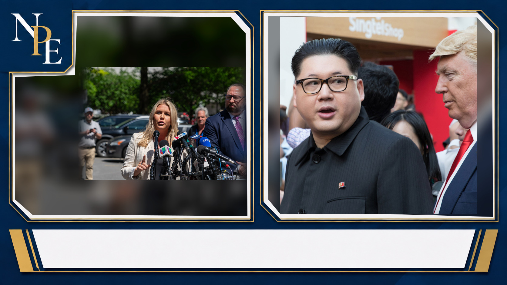 Karoline Leavitt and Donald Trump featured editorial graphic
