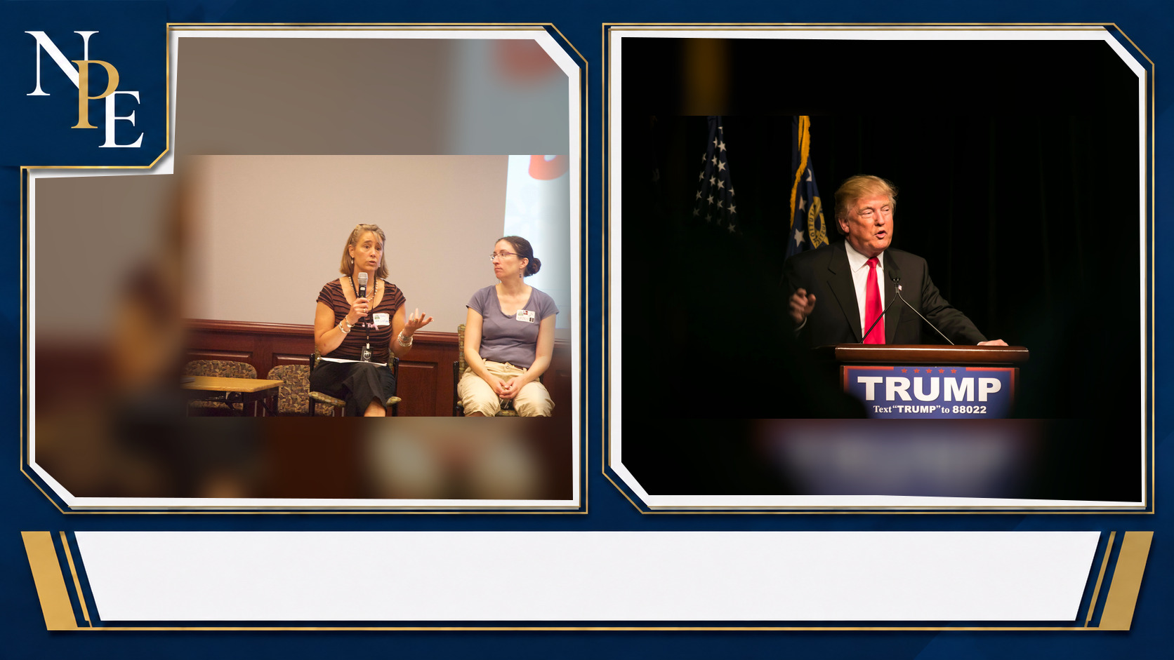 Natalie Harp and Donald Trump featured editorial graphic