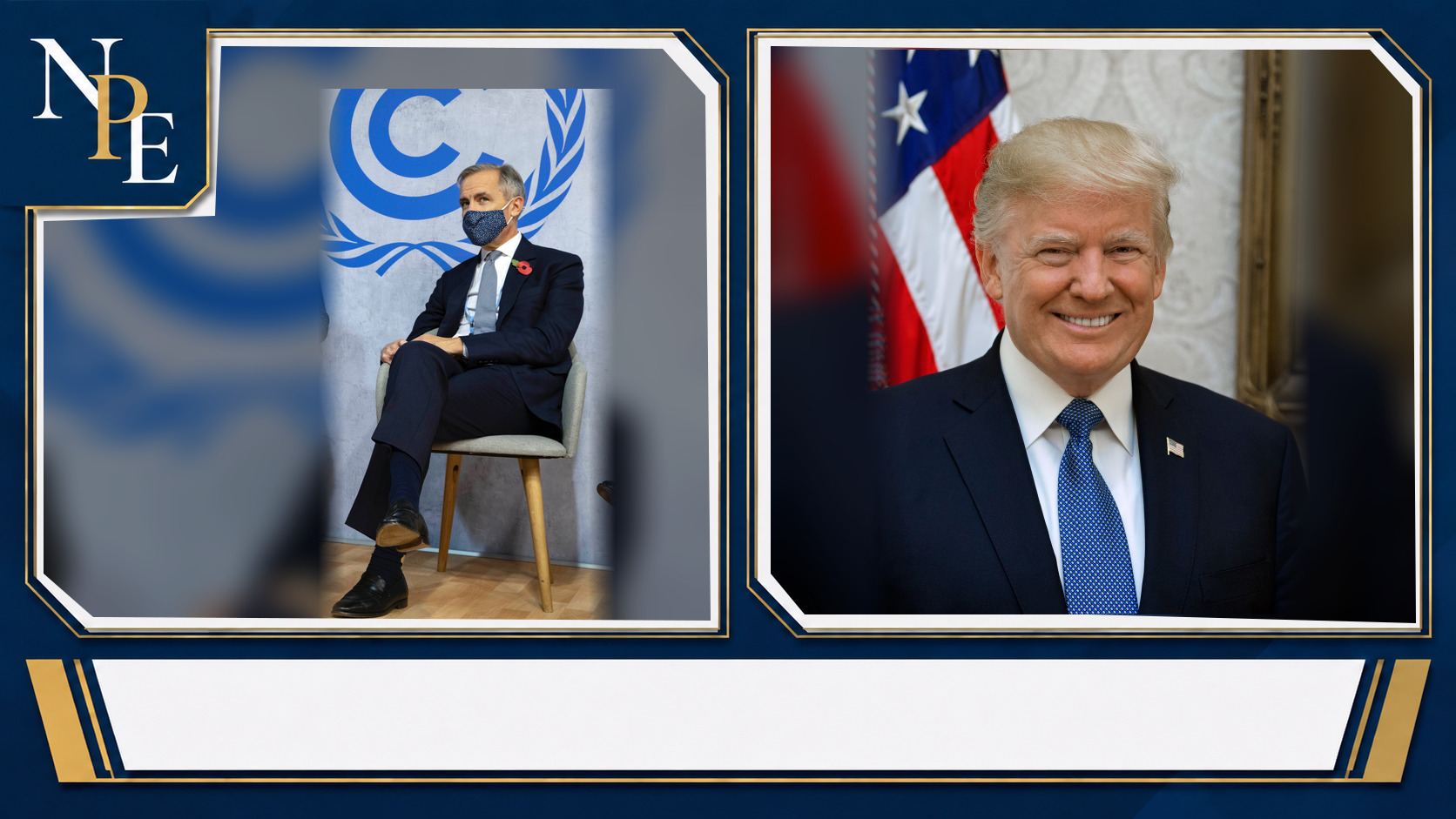 Mark Carney and Donald Trump featured editorial graphic