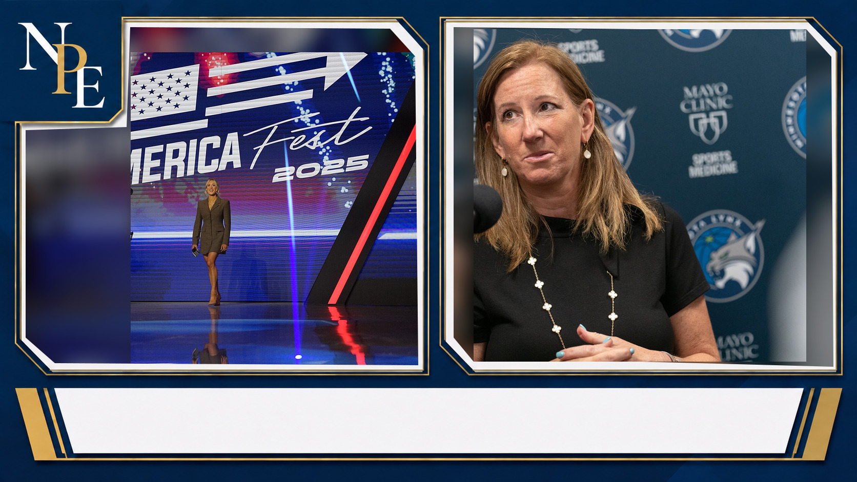 Riley Gaines and Cathy Engelbert featured editorial graphic