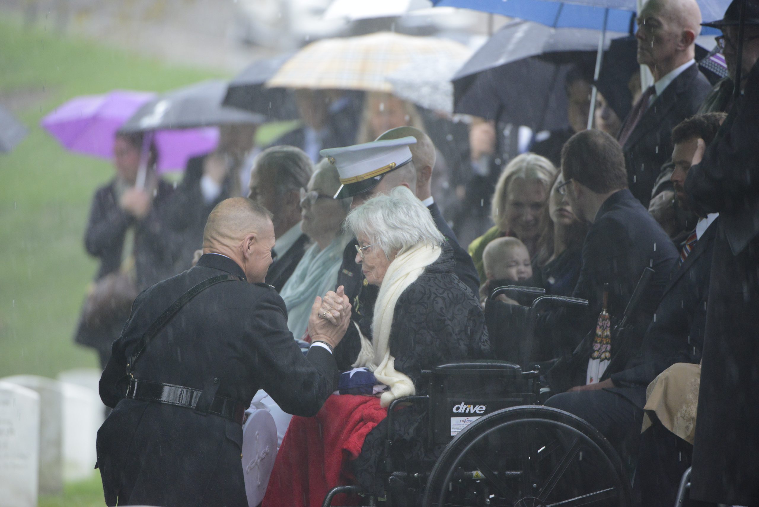 The graveside service for John Glenn takes place in Arlington National Cemetery