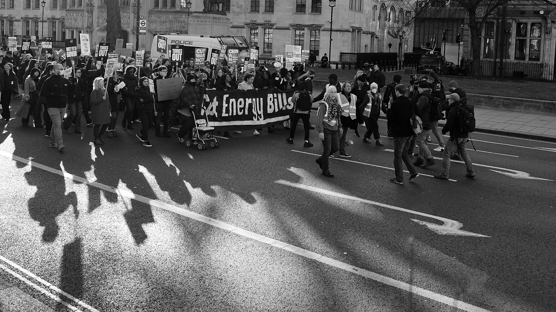 Cost of living protest at Parliament Square, London