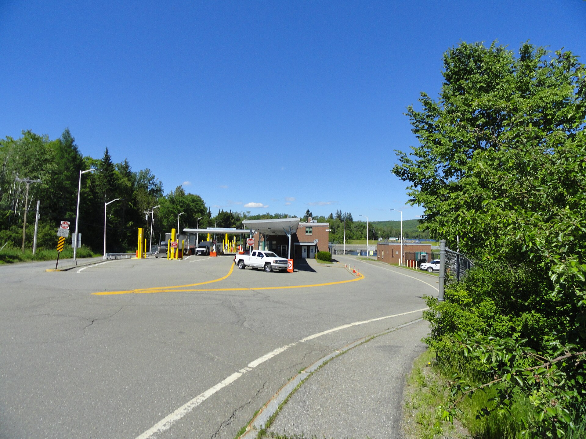 Canada United States border crossing at Vanceboro, Maine from St. Croix, New Brunswick