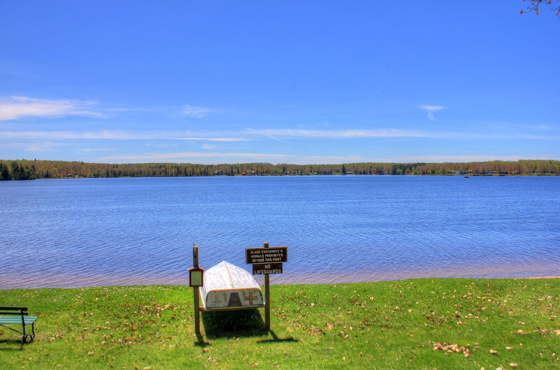 Gfp michigan twin lakes state park boat looking out into the lake