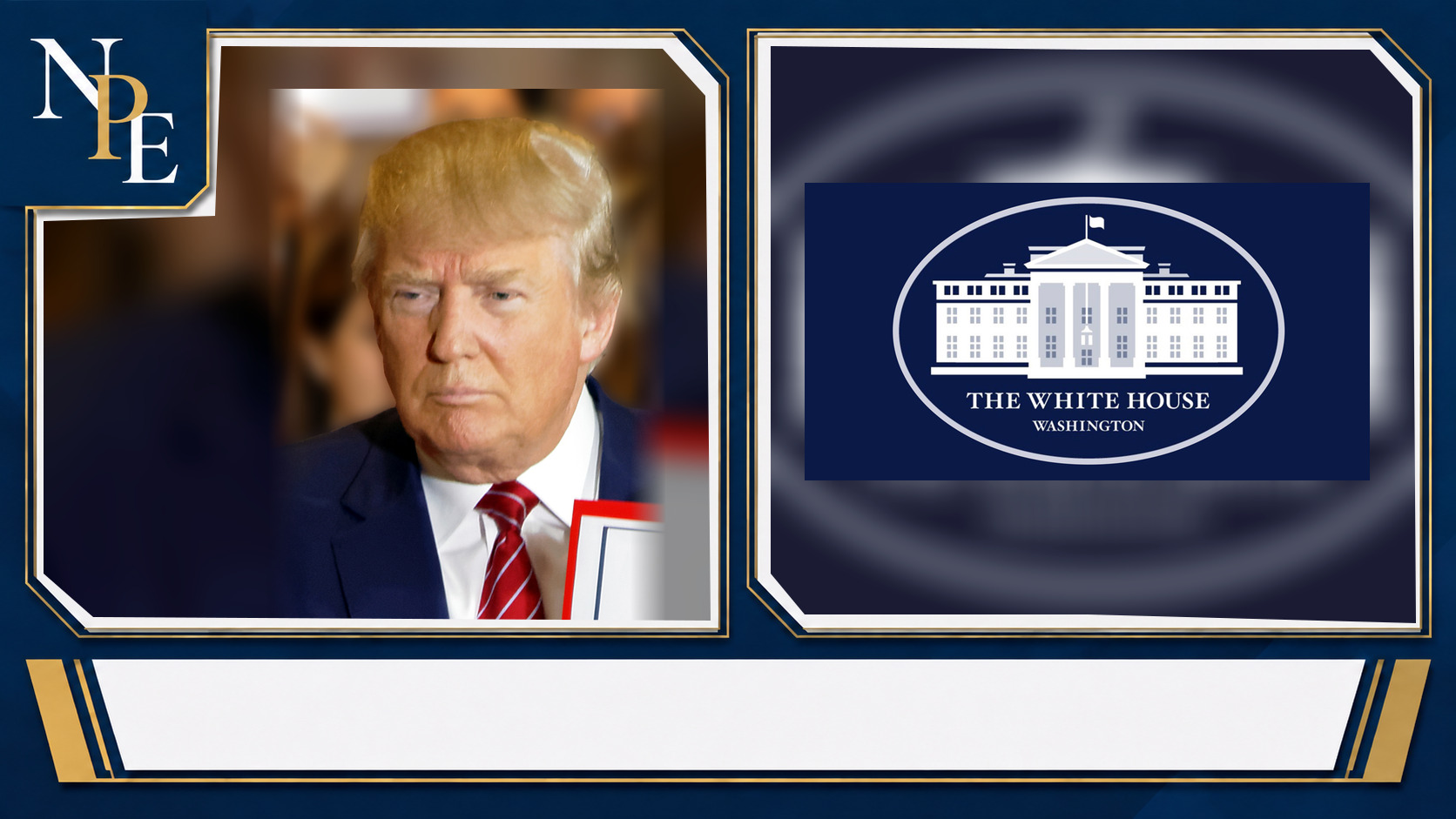 Donald Trump and White House featured editorial graphic
