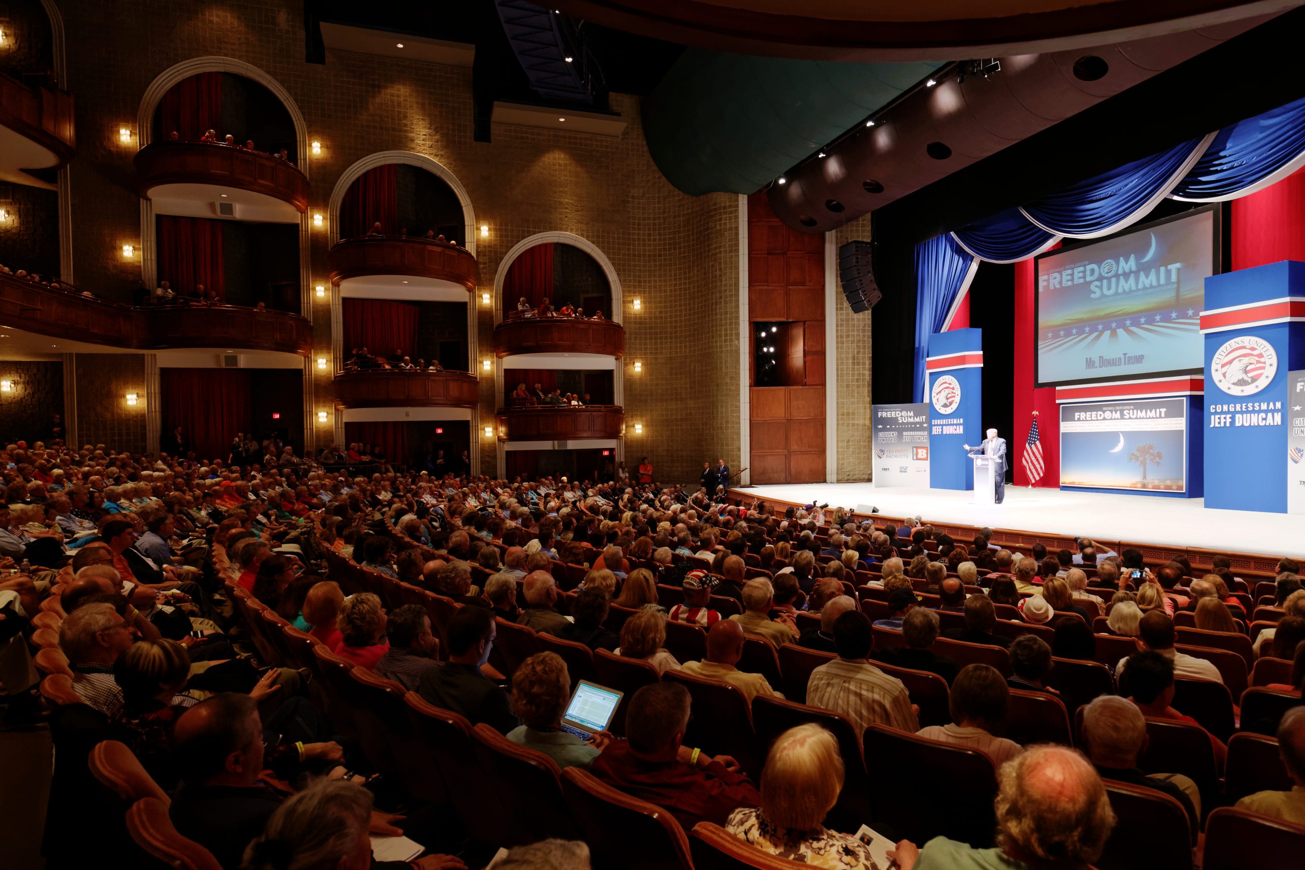 Donald Trump Sr at Citizens United Freedom Summit in Greenville South Carolina May 2015 by Michael Vadon