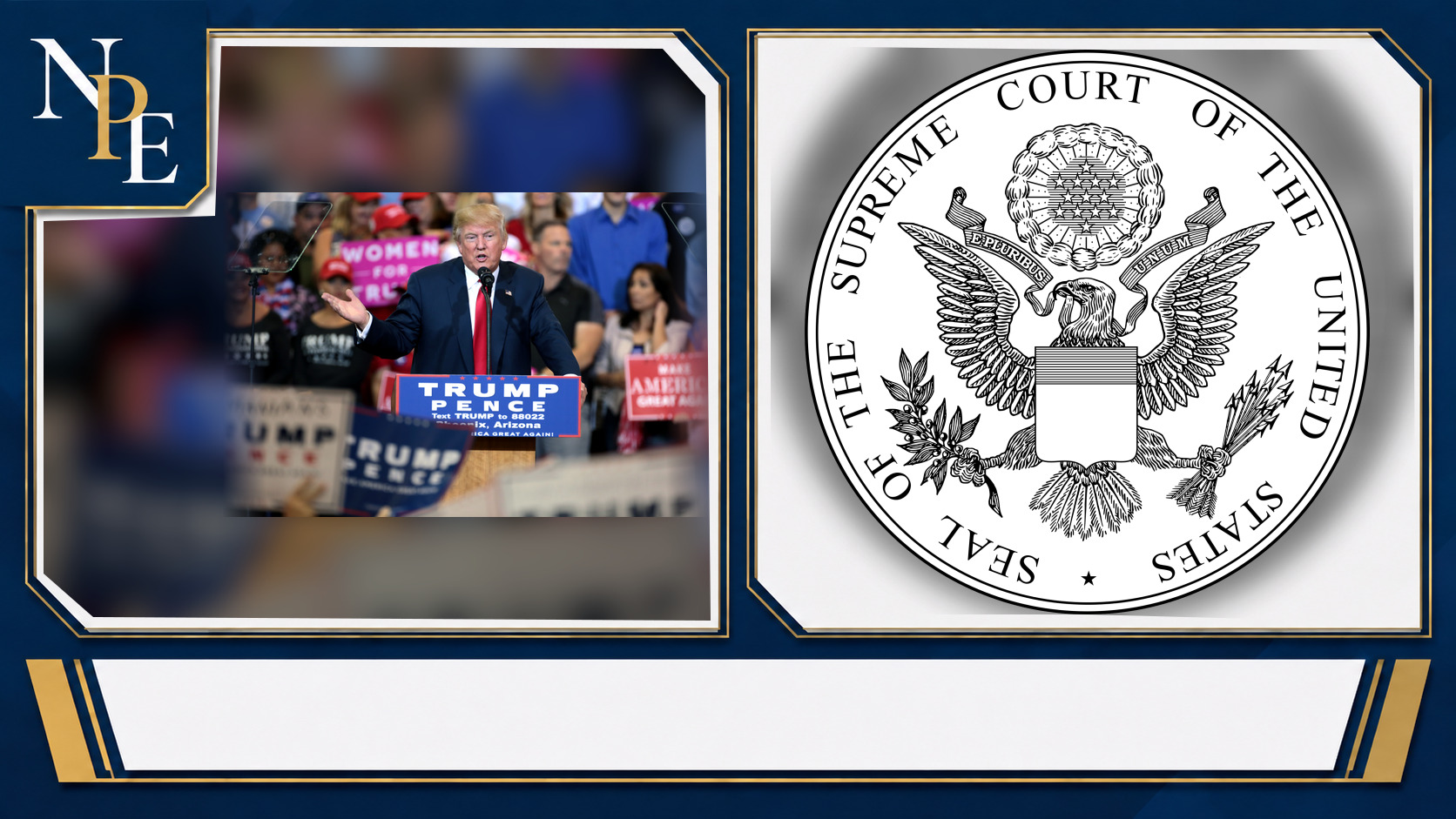 Donald Trump and Supreme Court of the United States featured editorial graphic