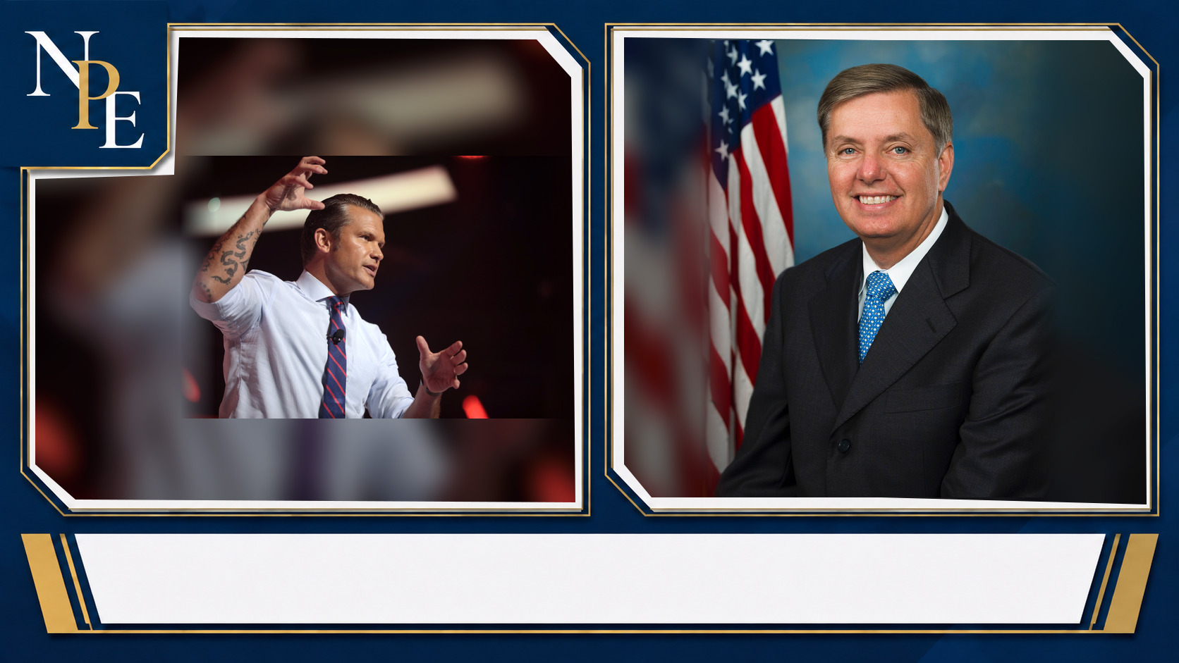 Pete Hegseth and Lindsey Graham featured editorial graphic