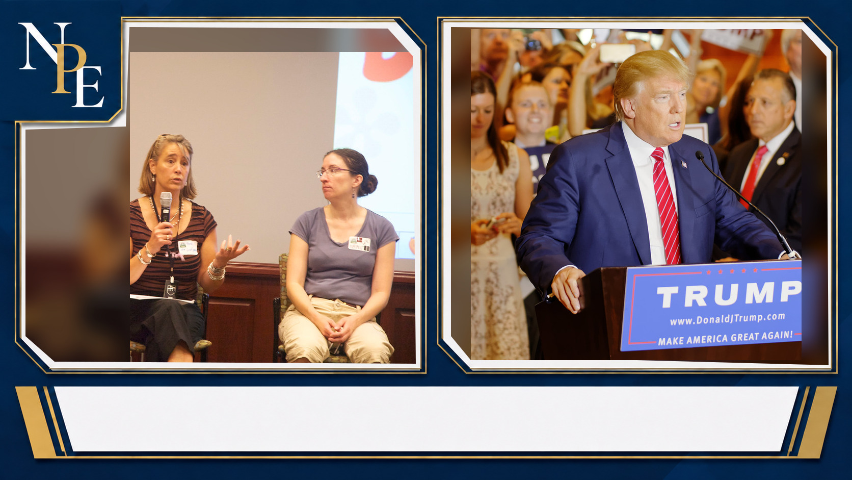 Natalie Harp and Donald Trump featured editorial graphic