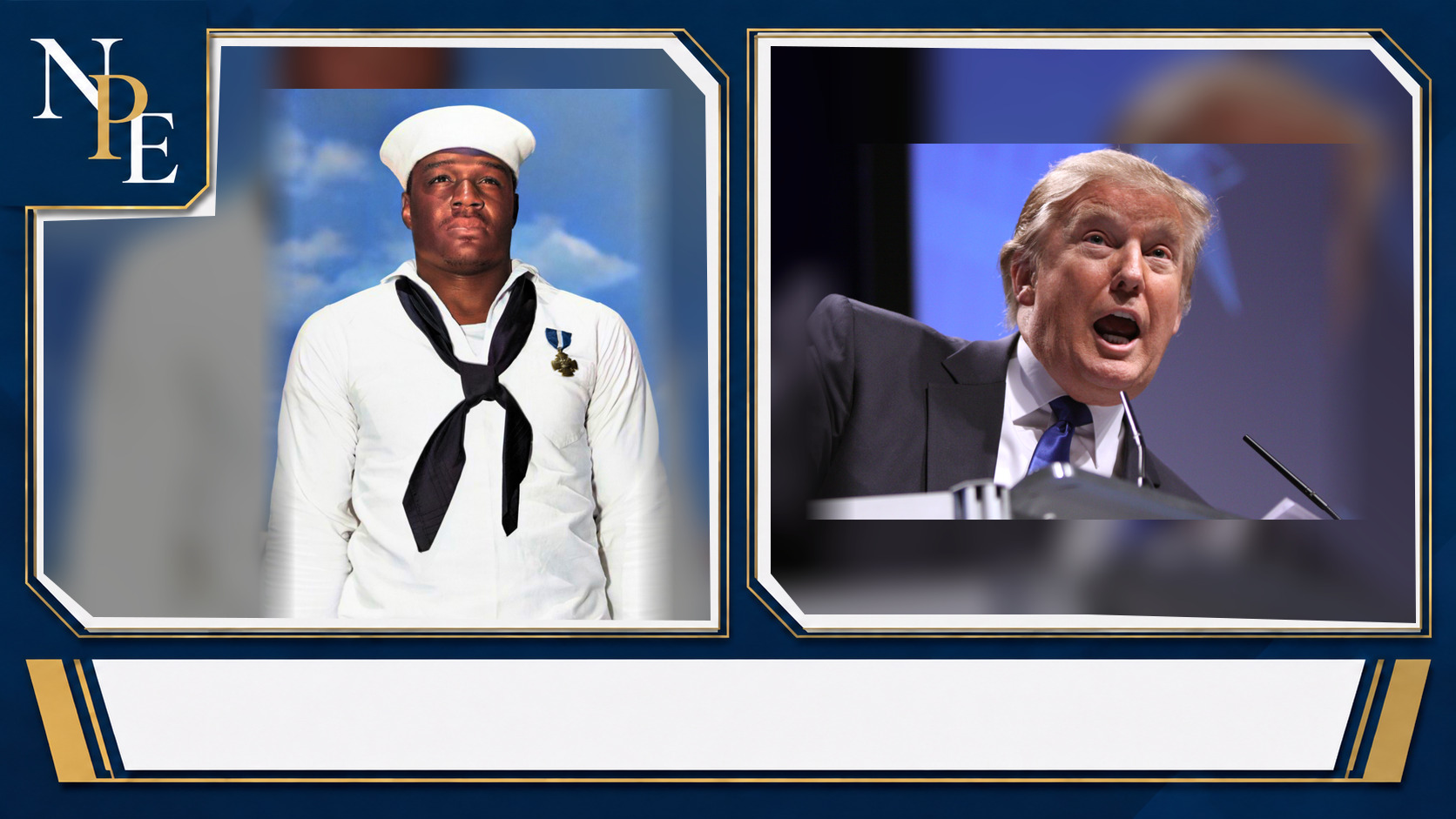 Doris Miller and Donald Trump featured editorial graphic