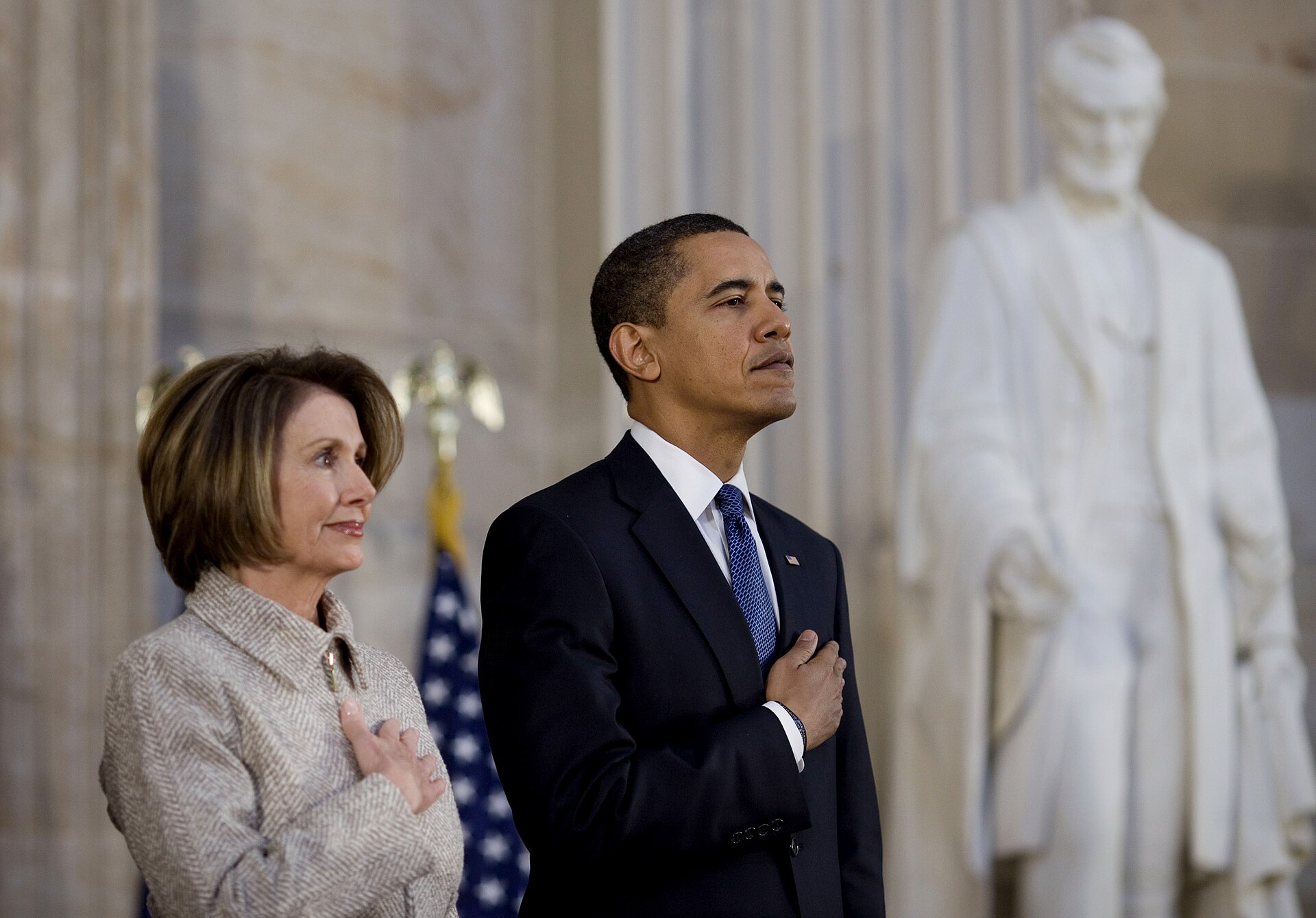 Barack Obama &amp;amp; Nancy Pelosi at the US Capitol 2 12 09