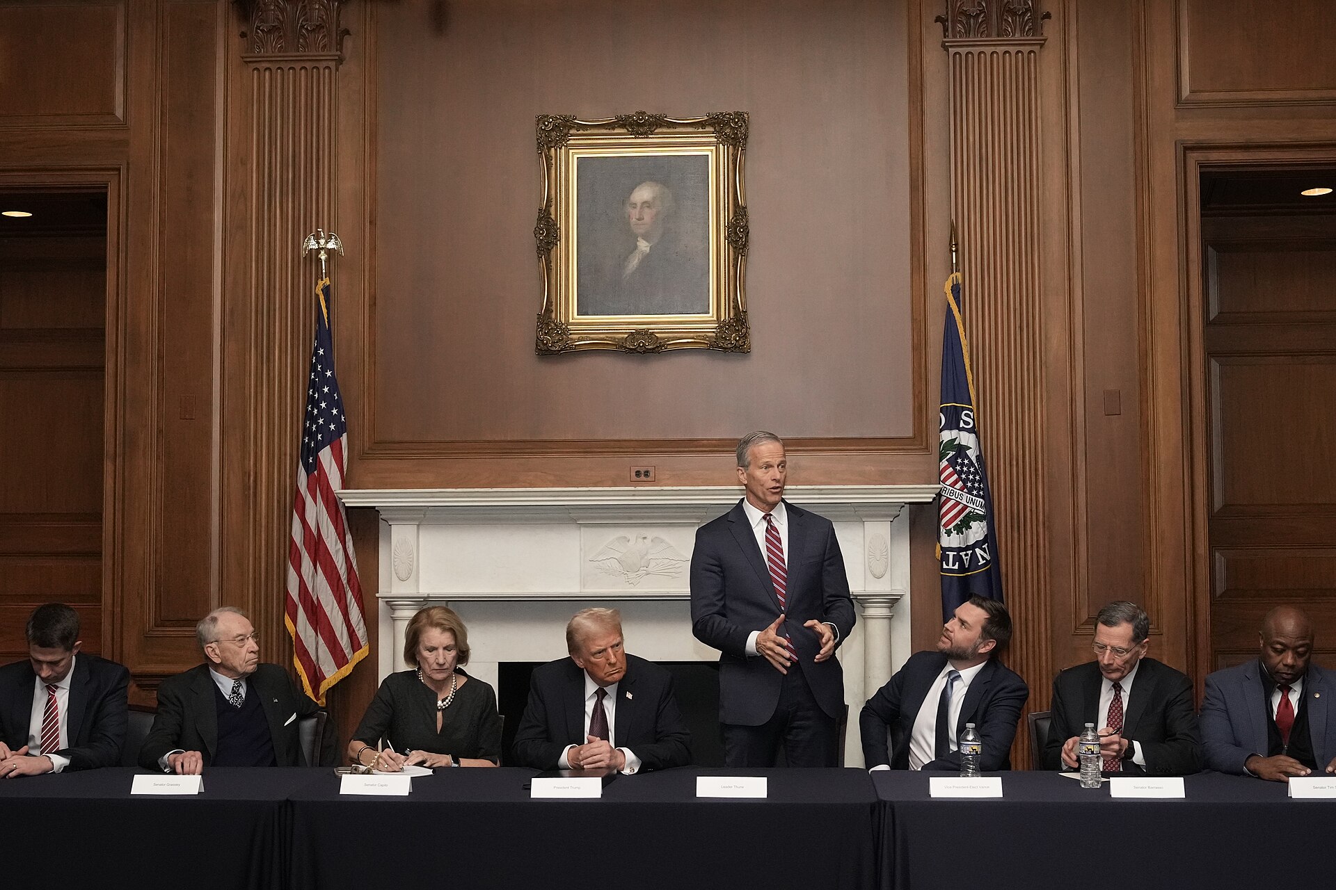 President Donald Trump and Senator John Thune at the United States Senate