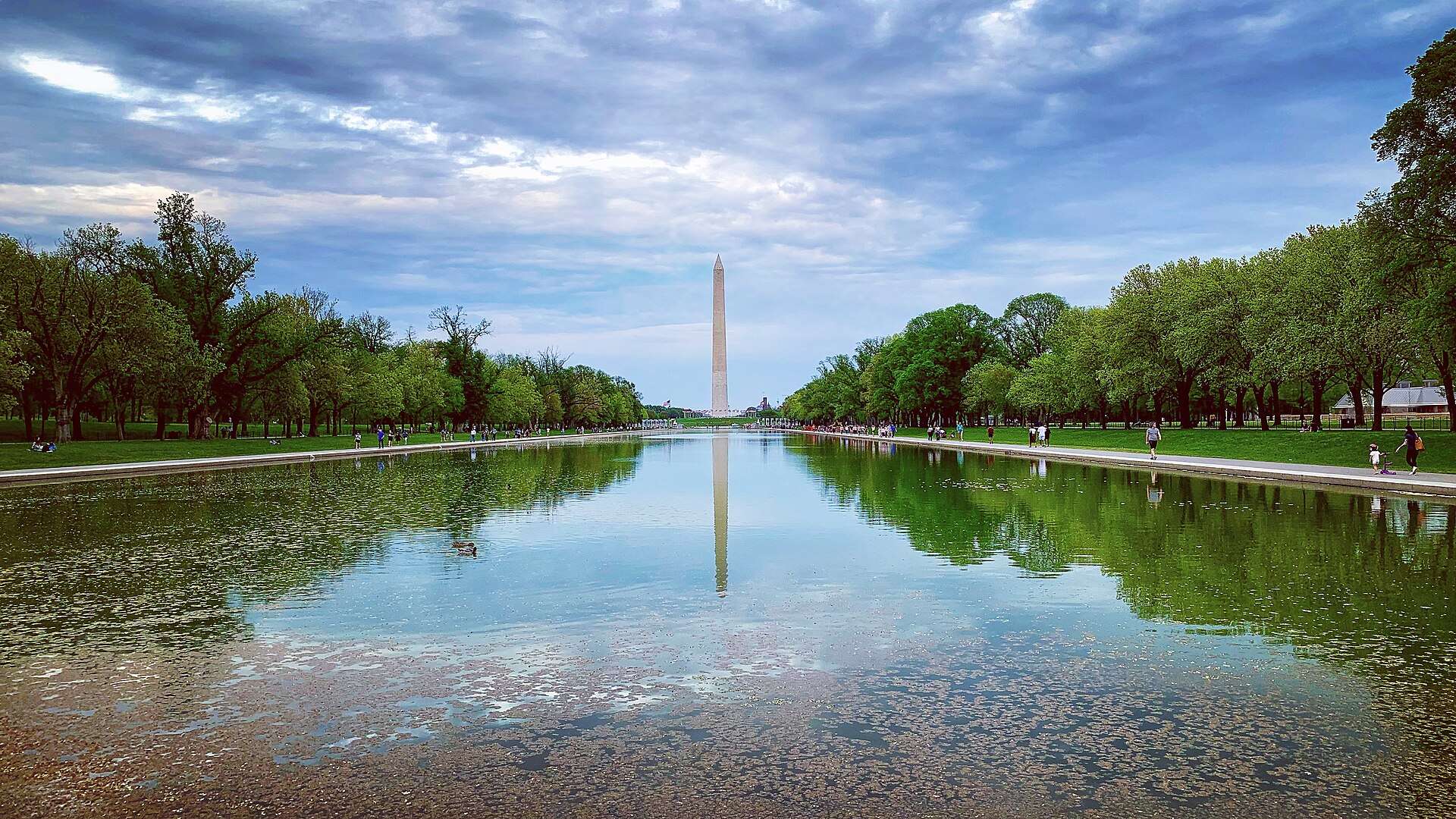 Lincoln Memorial Reflecting Pool With The Washington Monument