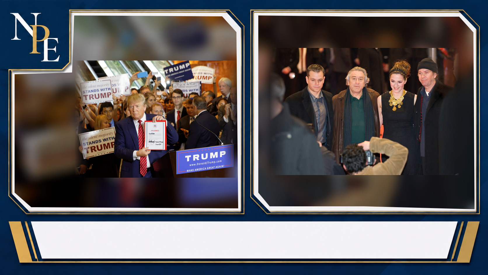 Donald Trump and Robert De Niro featured editorial graphic
