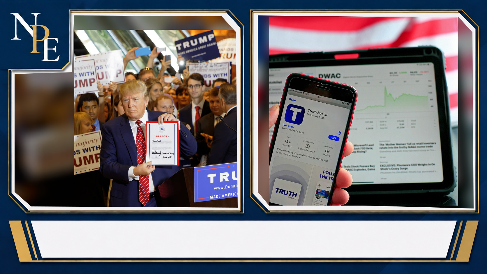 Donald Trump and Truth Social featured editorial graphic
