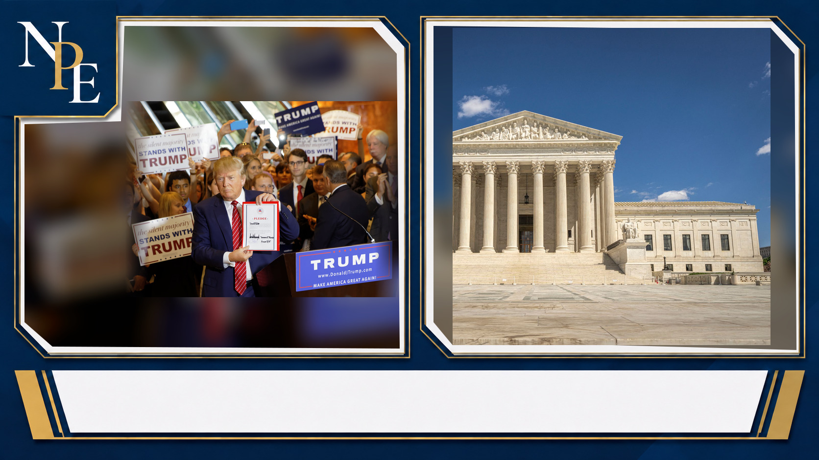 Donald Trump and Supreme Court of the United States featured editorial graphic