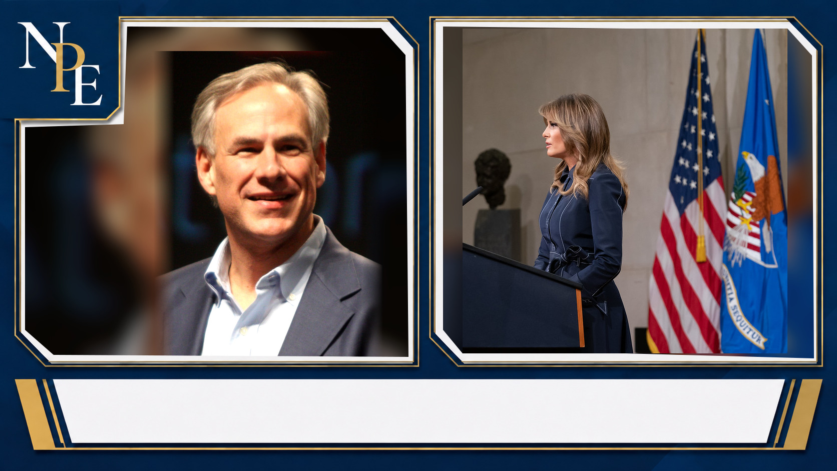 Greg Abbott and U.S. Department of Justice featured editorial graphic