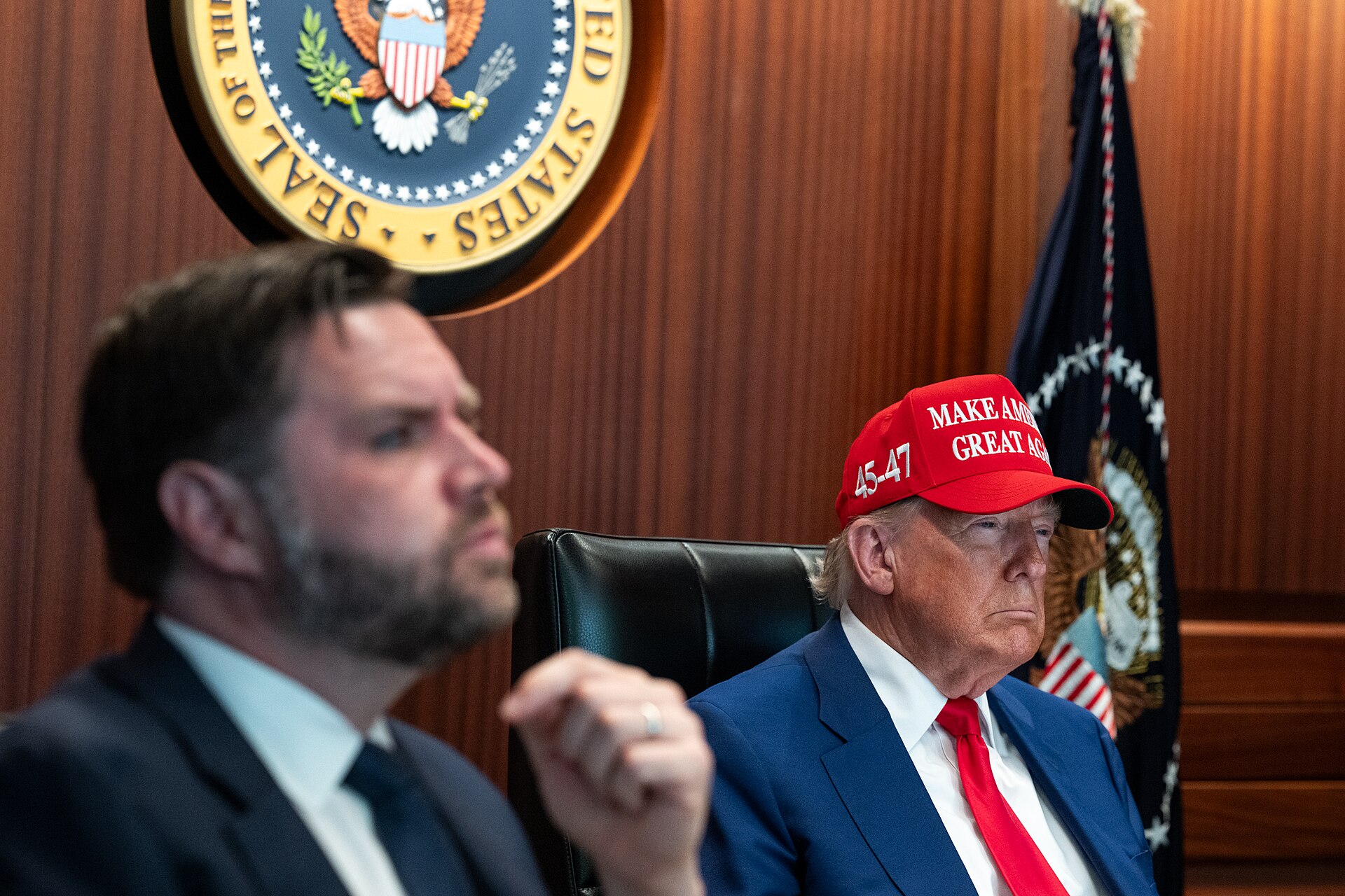 President Donald Trump and his national security team meet in the Situation Room of the White House (54607926187)