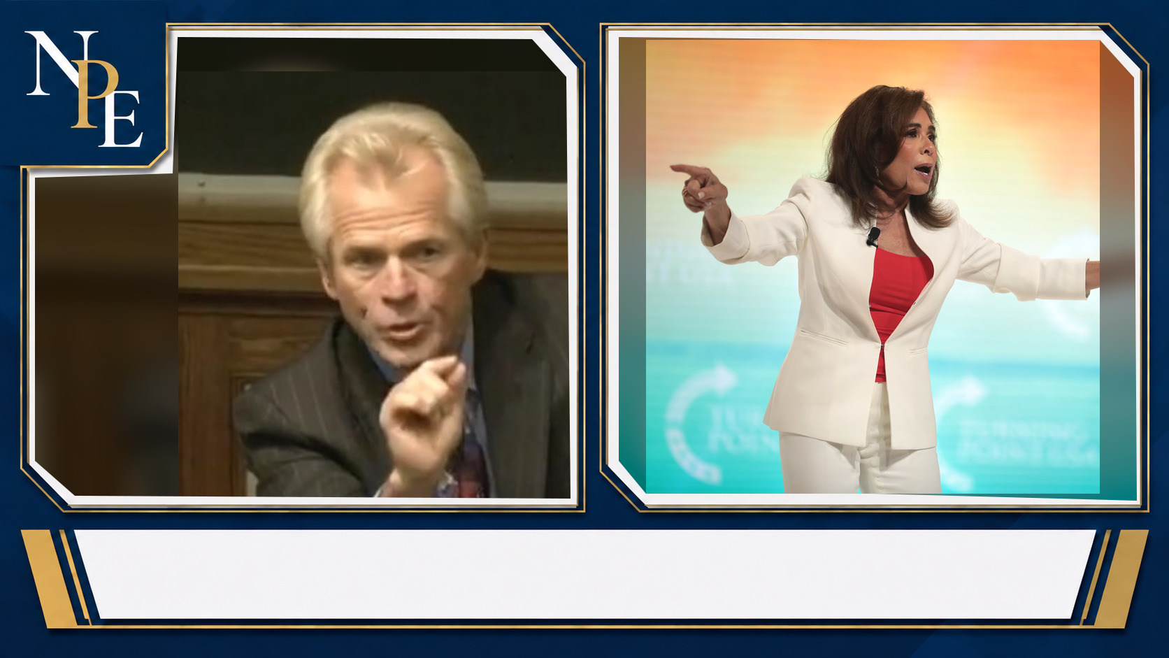 Peter Navarro and Jeanine Pirro featured editorial graphic