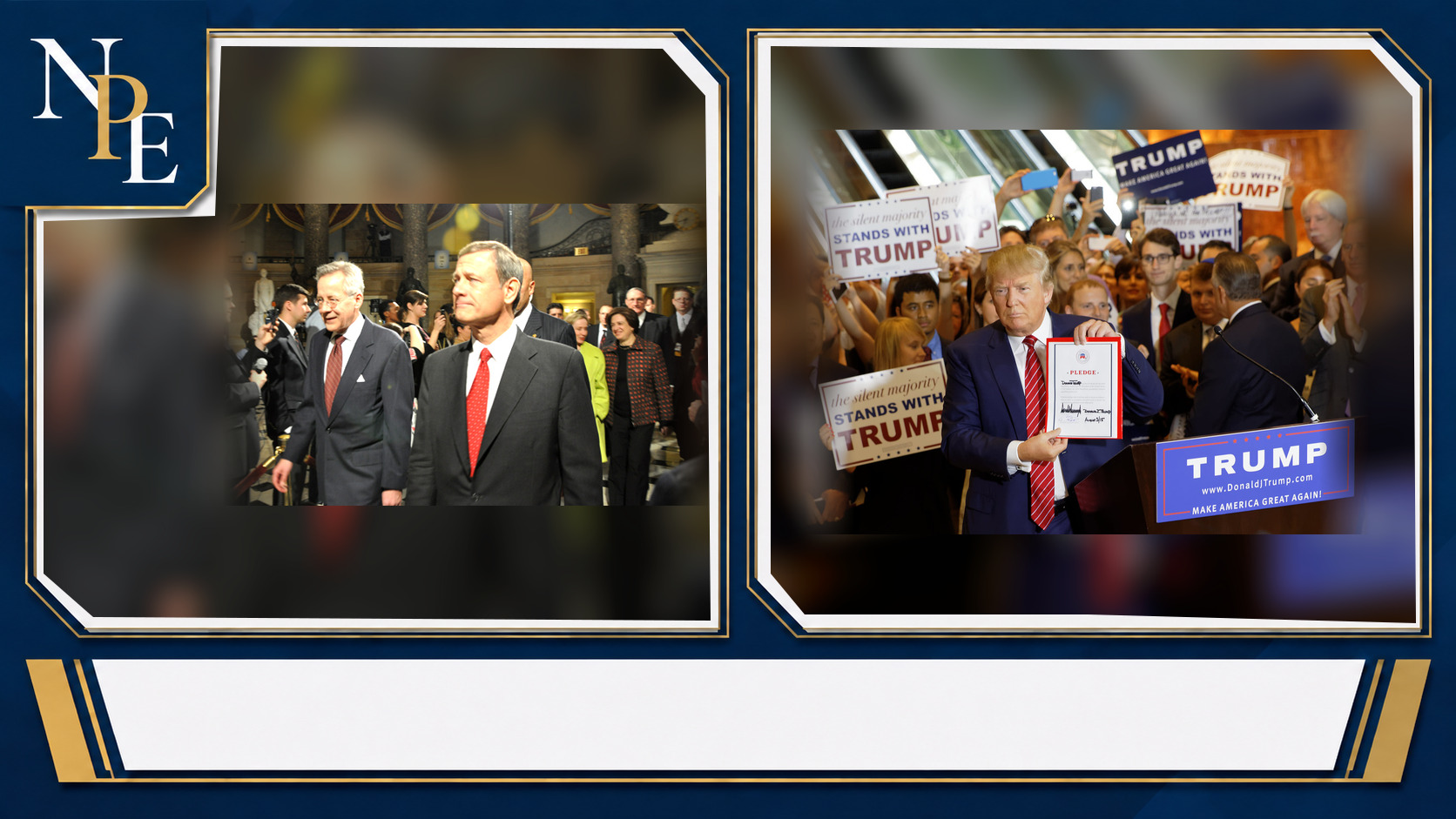 John Roberts and Donald Trump featured editorial graphic