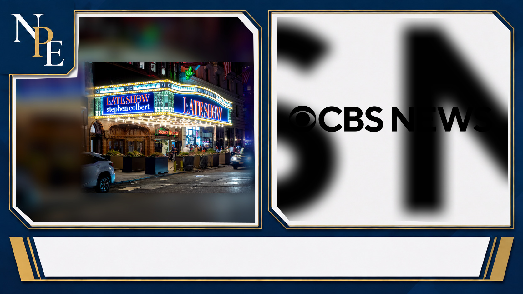 Stephen Colbert and CBS featured editorial graphic