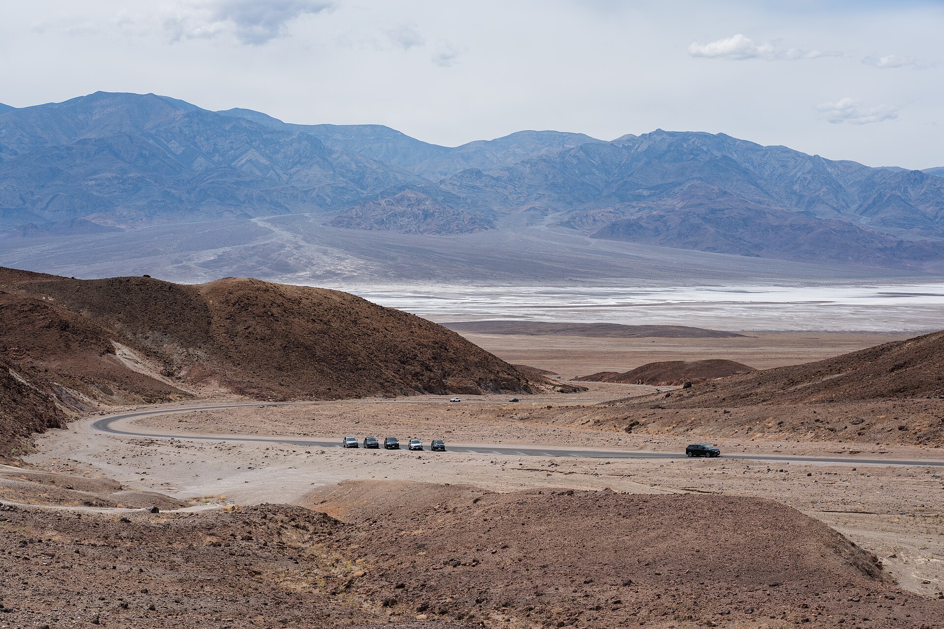 Cars on Artist's Drive, Death Valley National Park, California