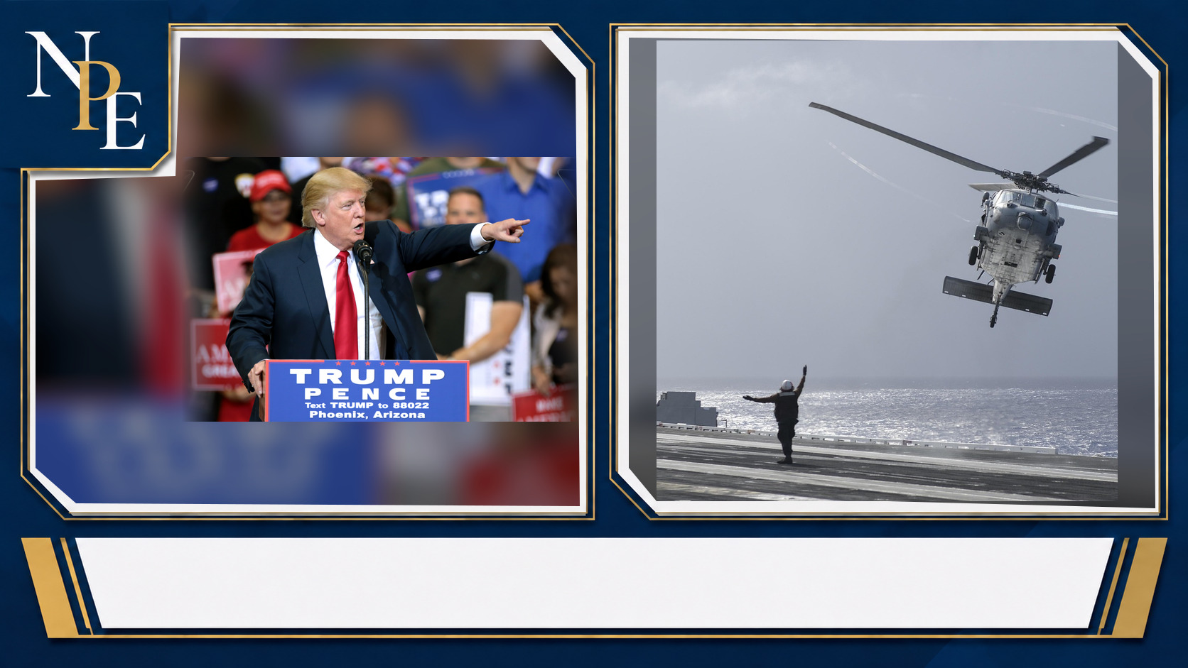 Donald Trump and United States Navy featured editorial graphic