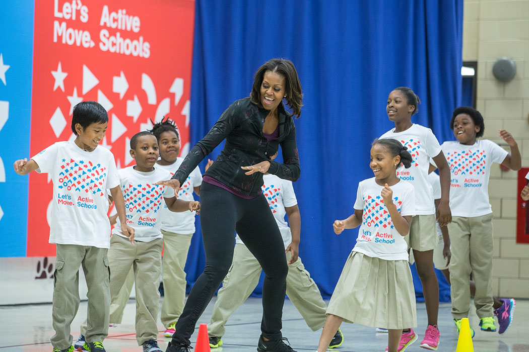 Michelle Obama "Let’s Move! Active Schools" event at Orr Elementary School (Washington, D.C.) 6 September 2013