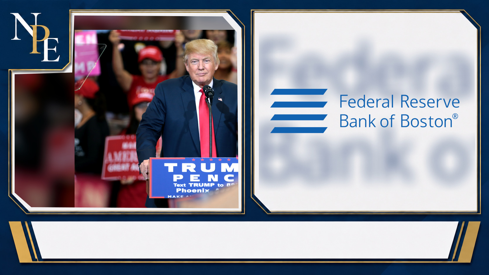 Donald Trump and Federal Reserve featured editorial graphic