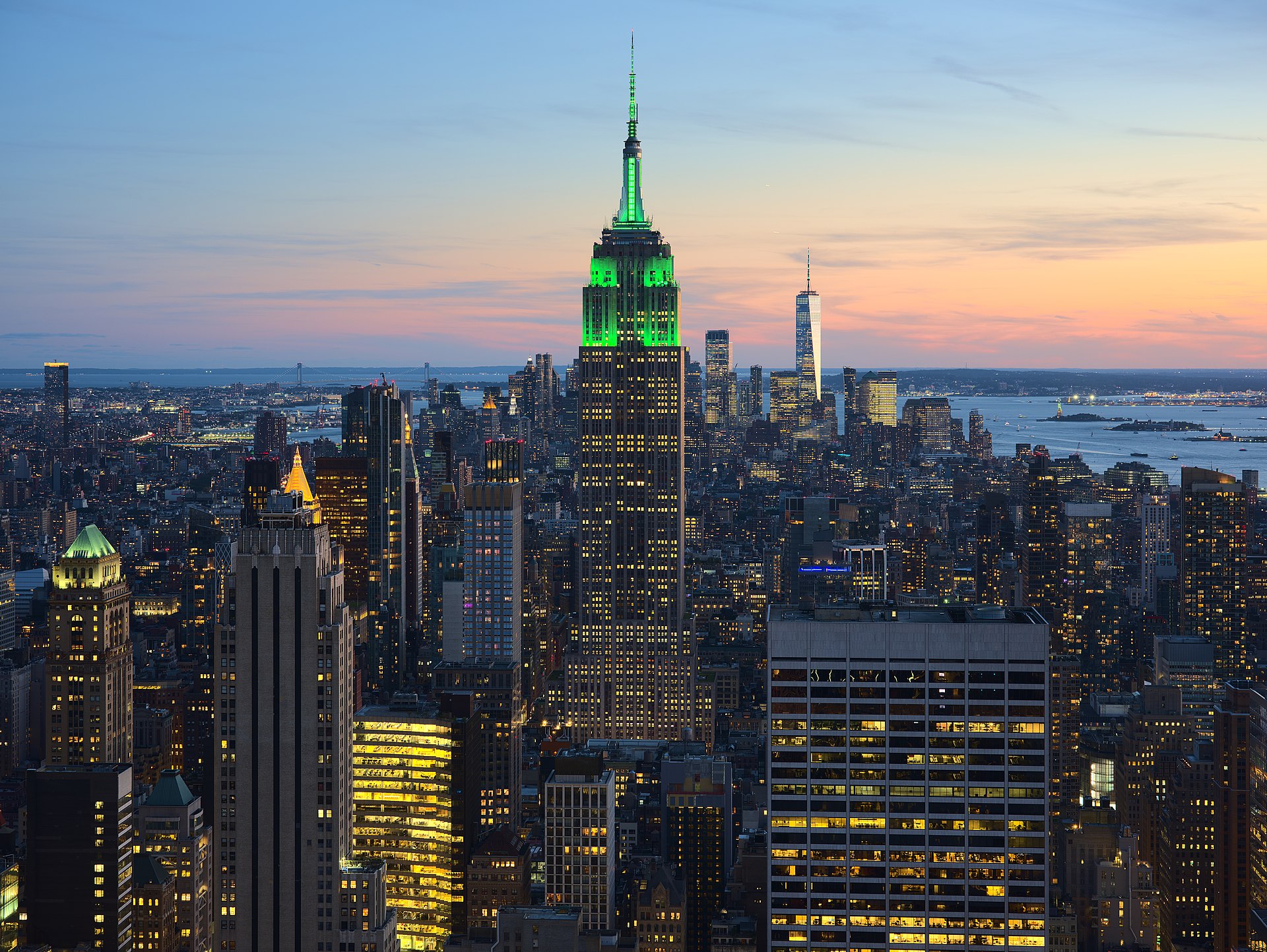 View of Empire State Building from Rockefeller Center New York City dllu