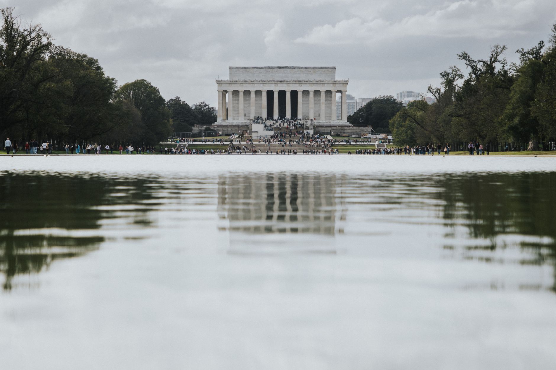 Stunning view of Lincoln Memorial across Reflecting Pool in Washington, D.C.