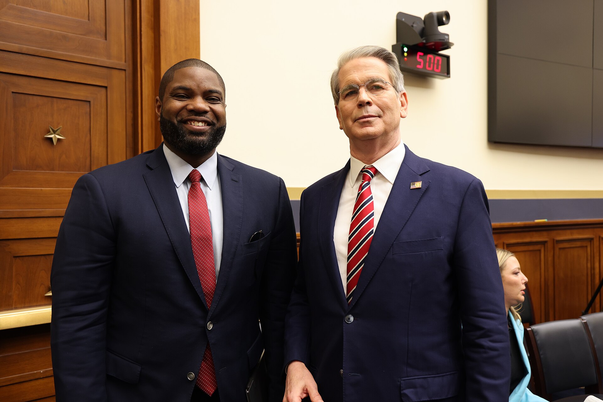 Secretary of the Treasury Scott Bessent with Congressman Byron Donalds in May 2025
