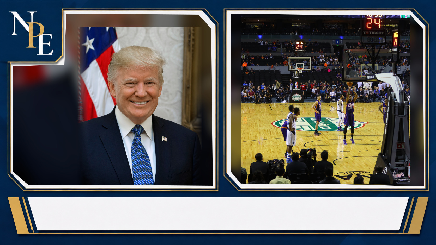 Donald Trump and NBA featured editorial graphic