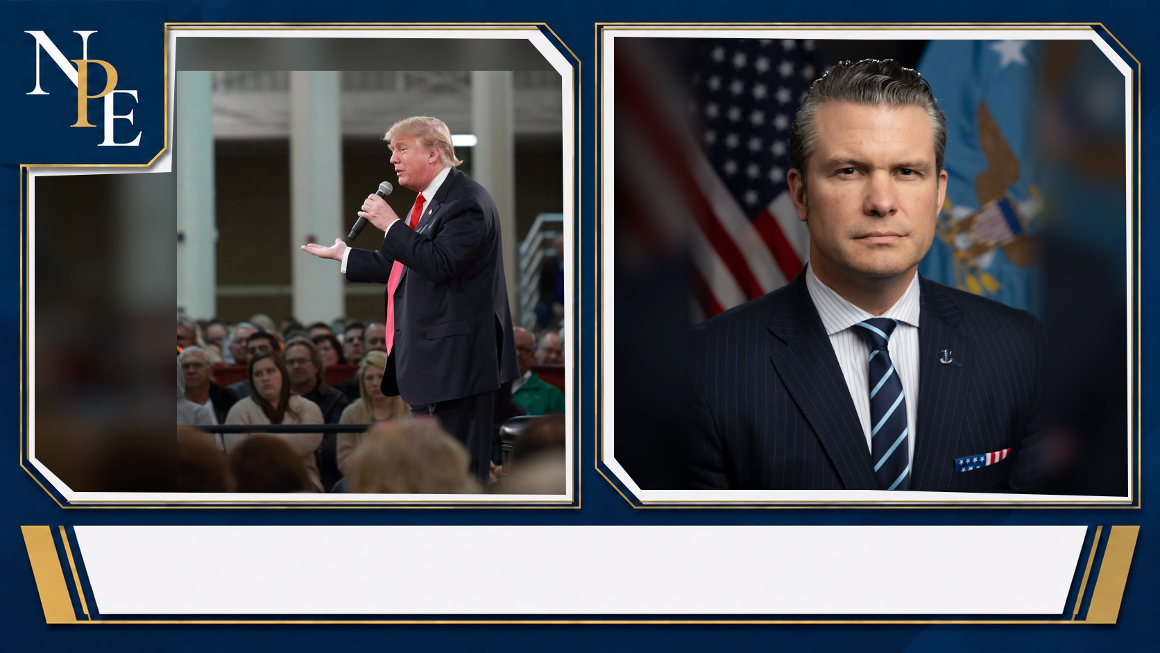 Donald Trump and Pete Hegseth featured editorial graphic