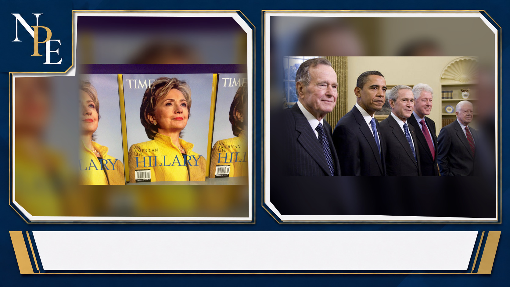 Hillary Clinton and Bill Clinton featured editorial graphic