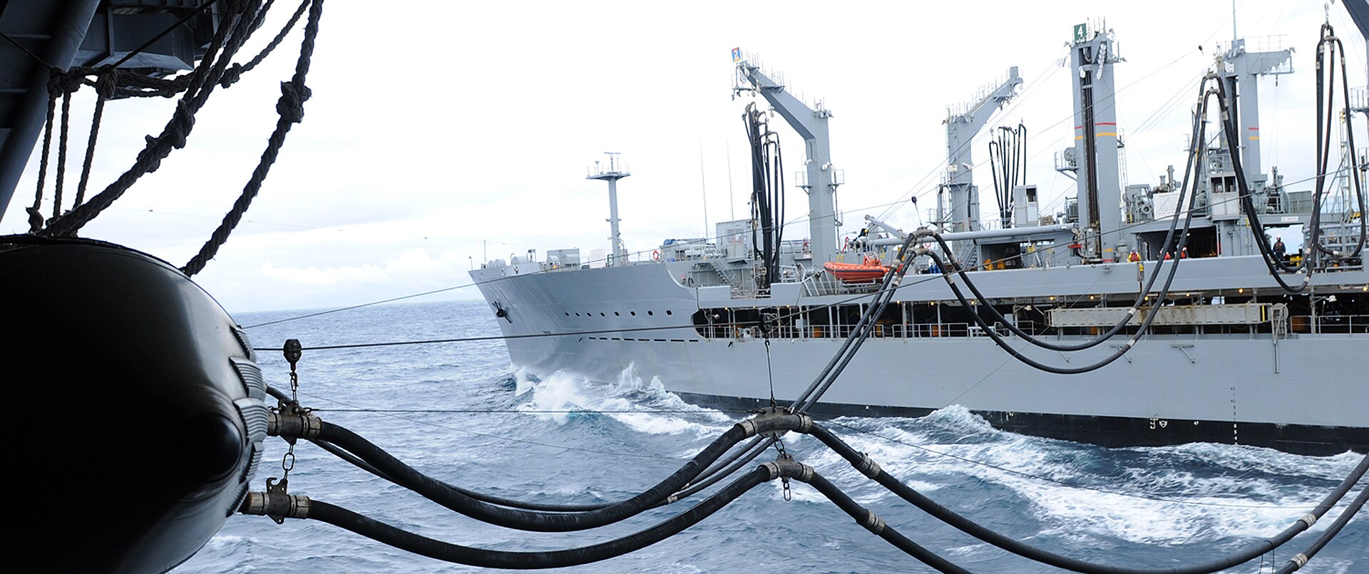 US Navy 111213 N KQ416 078 USS Abraham Lincoln transfers 500,000 gallons of fuel