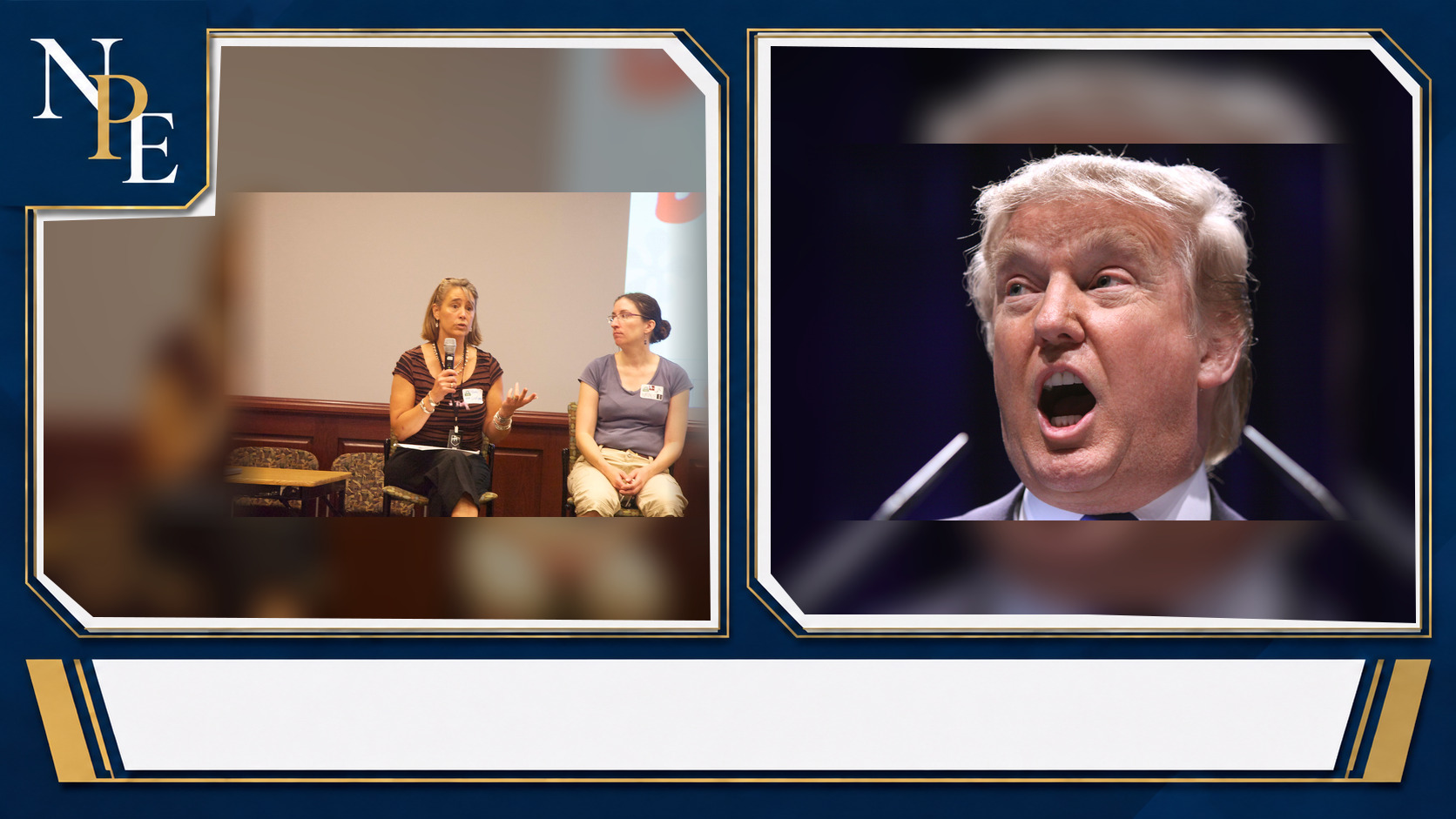 Natalie Harp and Donald Trump featured editorial graphic