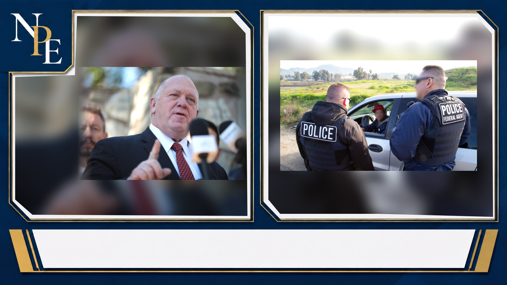 Tom Homan and U.S. Immigration and Customs Enforcement featured editorial graphic