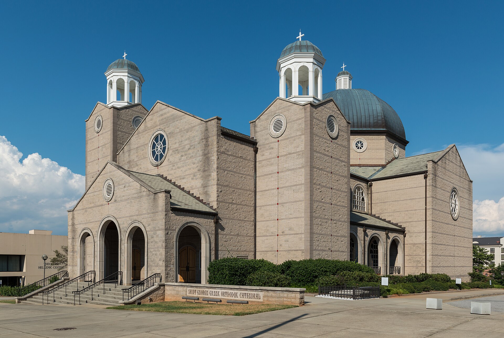 St. George Greek Orthodox Cathedral, Greenville SC, West view 20160701 1