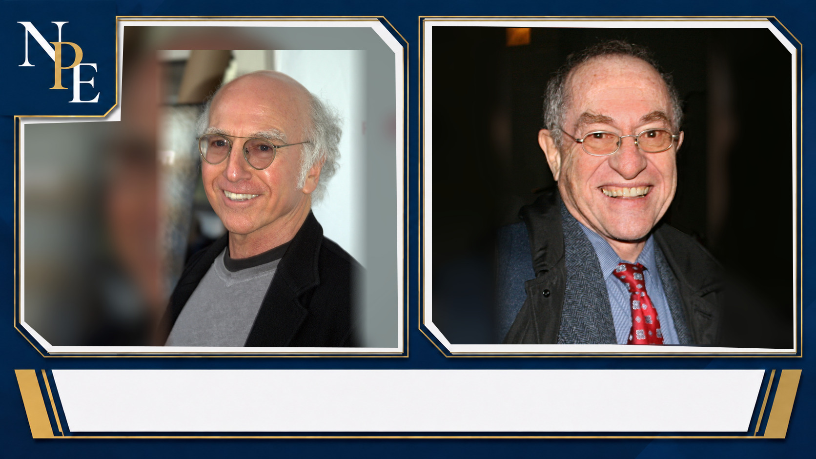 Larry David and Alan Dershowitz featured editorial graphic