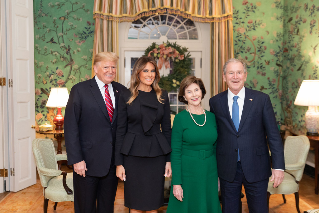 President Donald J. Trump and First Lady Melania Trump with former President George W. Bush and former First Lady Laura Bush