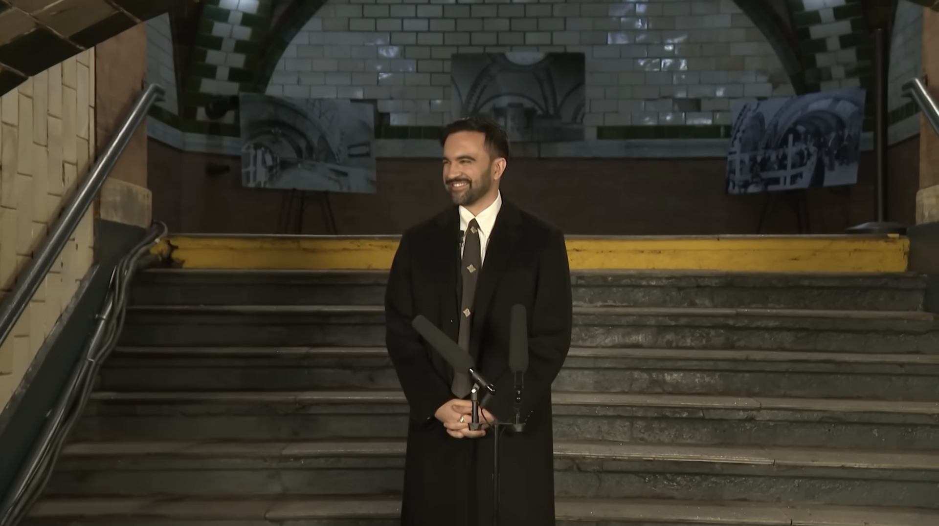 Still from swearing in of Zohran Mamdani as Mayor of the City of New York, City Hall Station 02