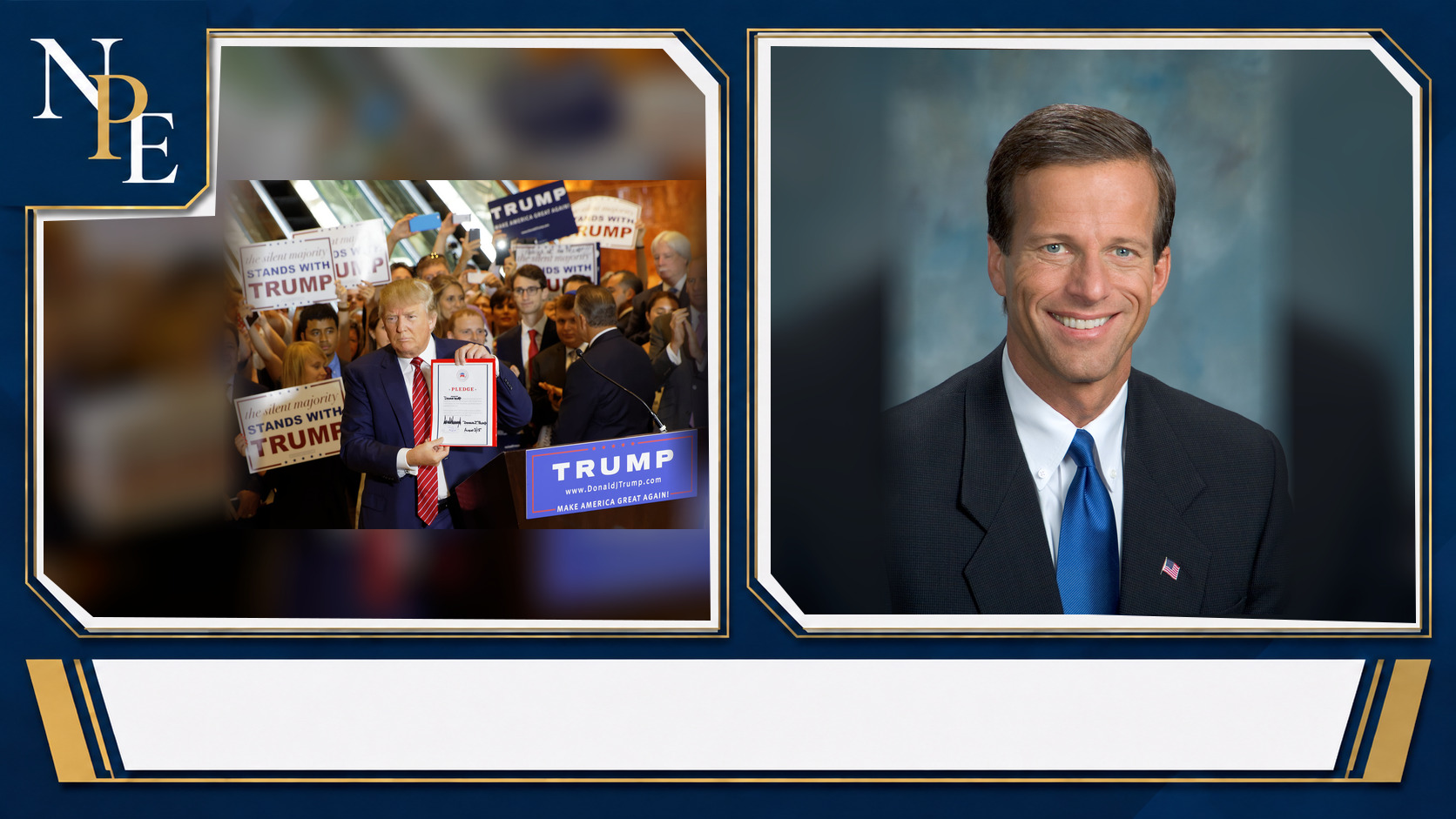 Donald Trump and John Thune featured editorial graphic